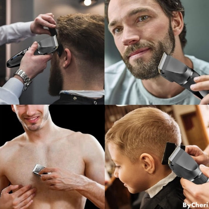 Cordless Trimmer Titanium-Ceramic Blade 8 Guide Combs