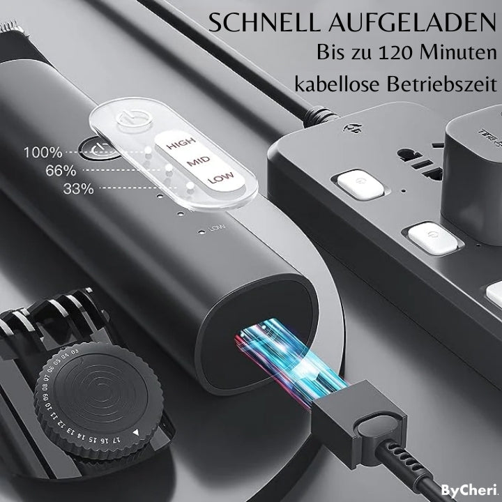 Cordless Trimmer Titanium-Ceramic Blade 8 Guide Combs