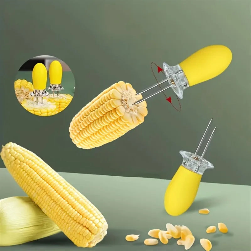 Corn On The Cob Holders Comfortable Grip Stainless Steel