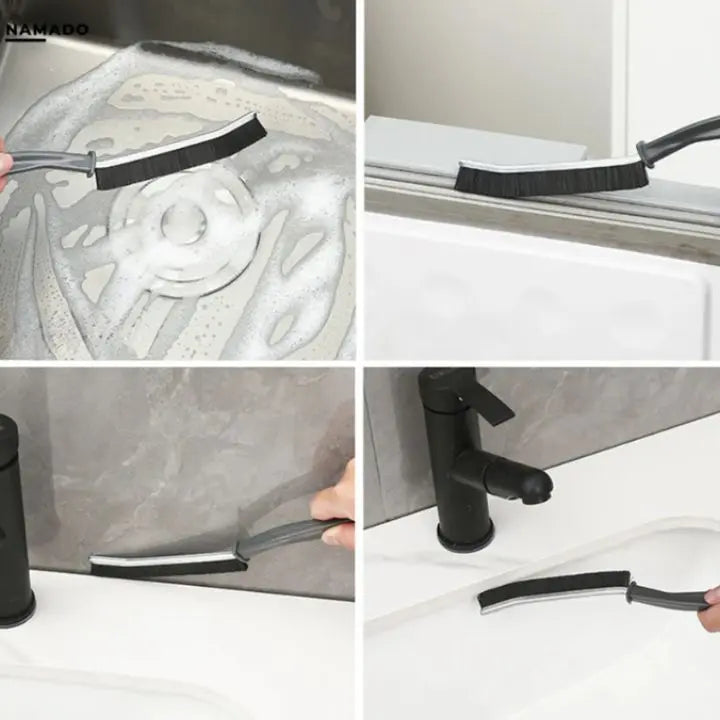 Corner Cleaning Brush Angled Head Ergonomic Handle 4-Pack