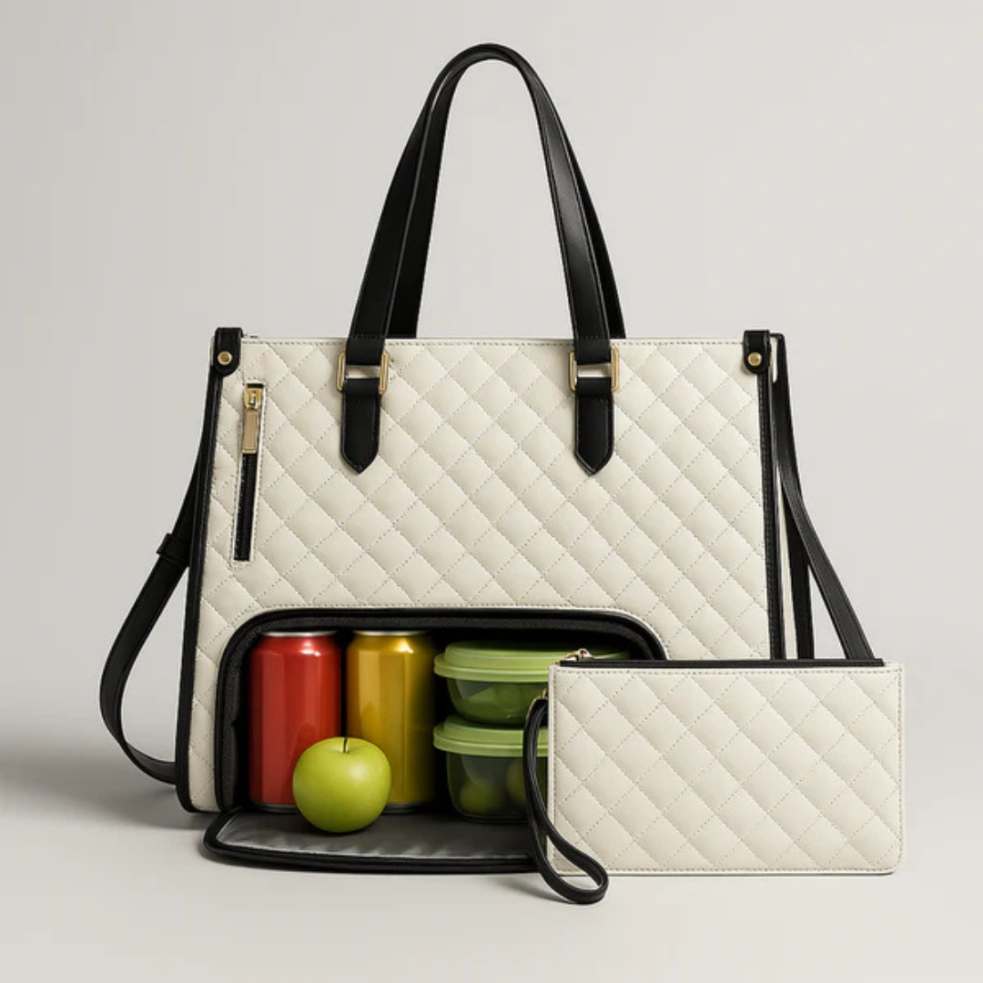 Cosmetic Bag Multiple Compartments Water-Resistant Vegan Leather