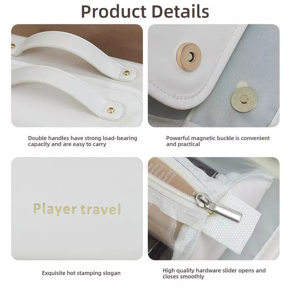 Cosmetic Organizer 4-in-1 Modular & Detachable Waterproof PU Leather