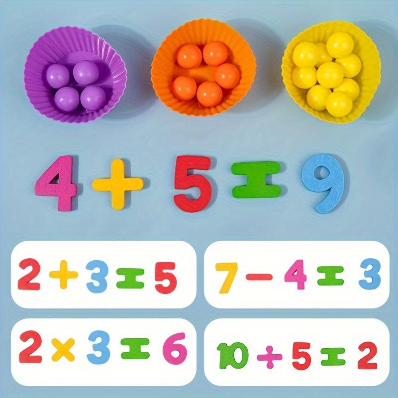 Counting Beads Set Colorful Wooden Fine Motor Tools