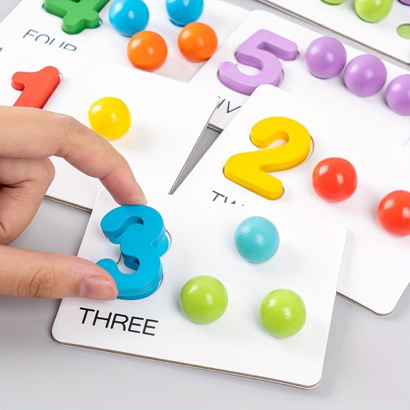Counting Beads Set Colorful Wooden Fine Motor Tools