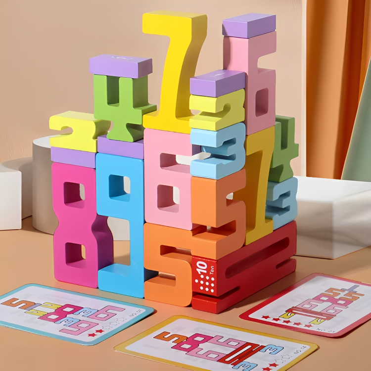 Counting Stacking Blocks Wooden Screen-Free 30 Activities