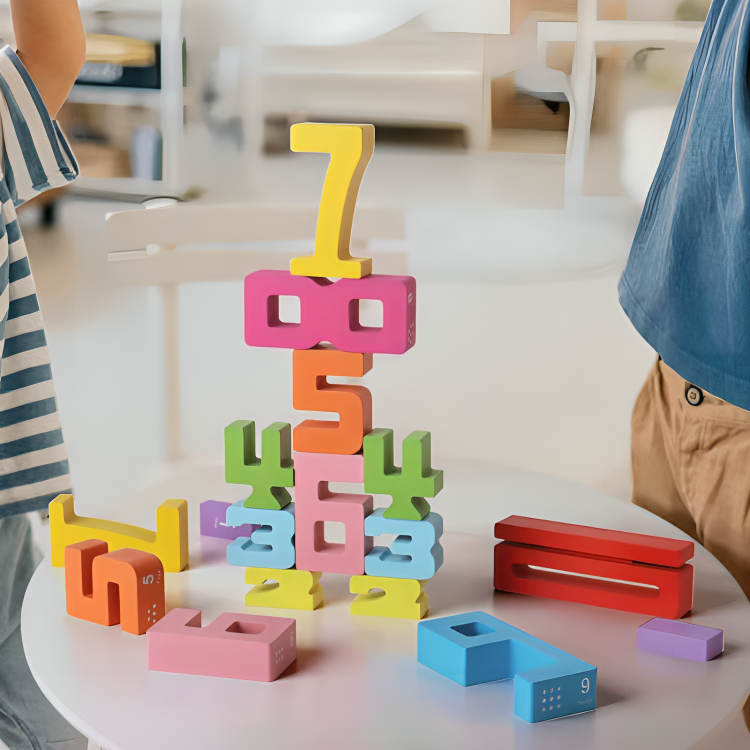 Counting Stacking Blocks Wooden Screen-Free 30 Activities