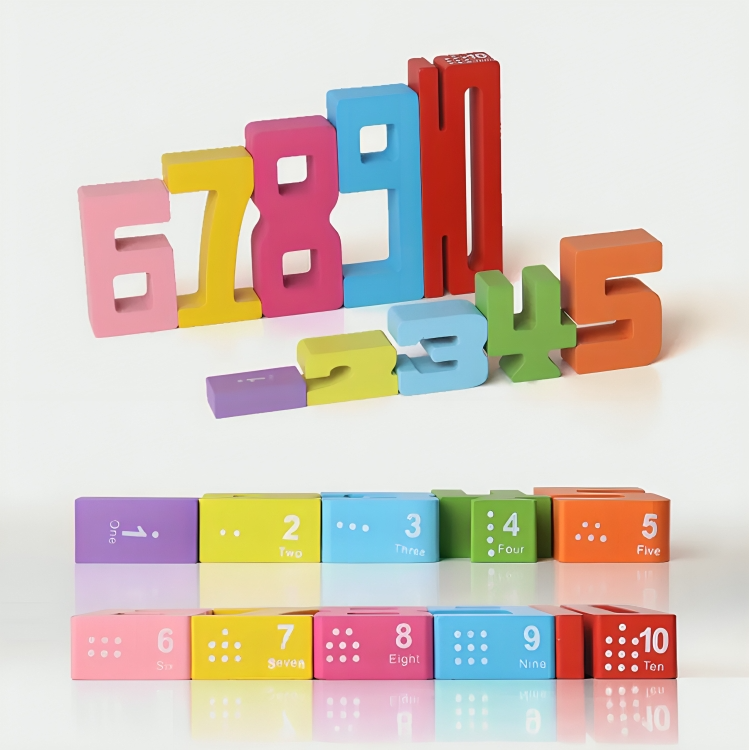 Counting Stacking Blocks Wooden Screen-Free 30 Activities