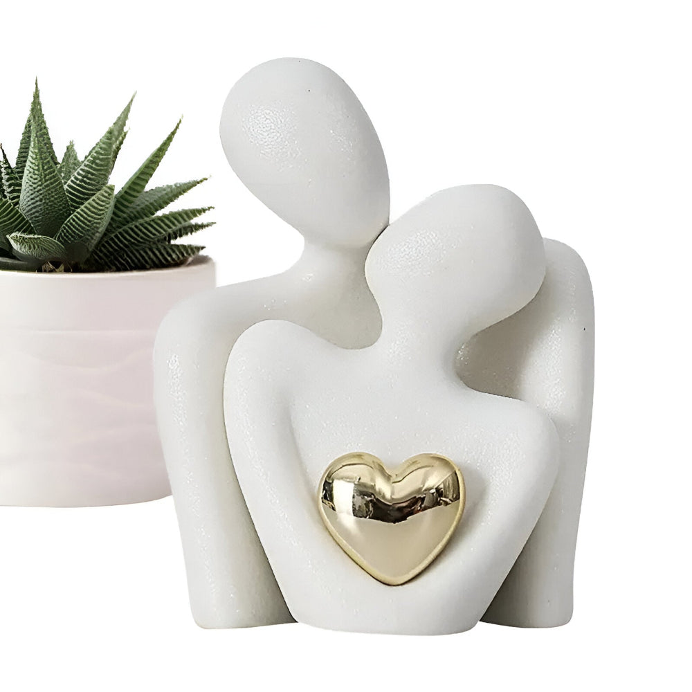 Couple Figurine Minimalist Ceramic Enamel Coated
