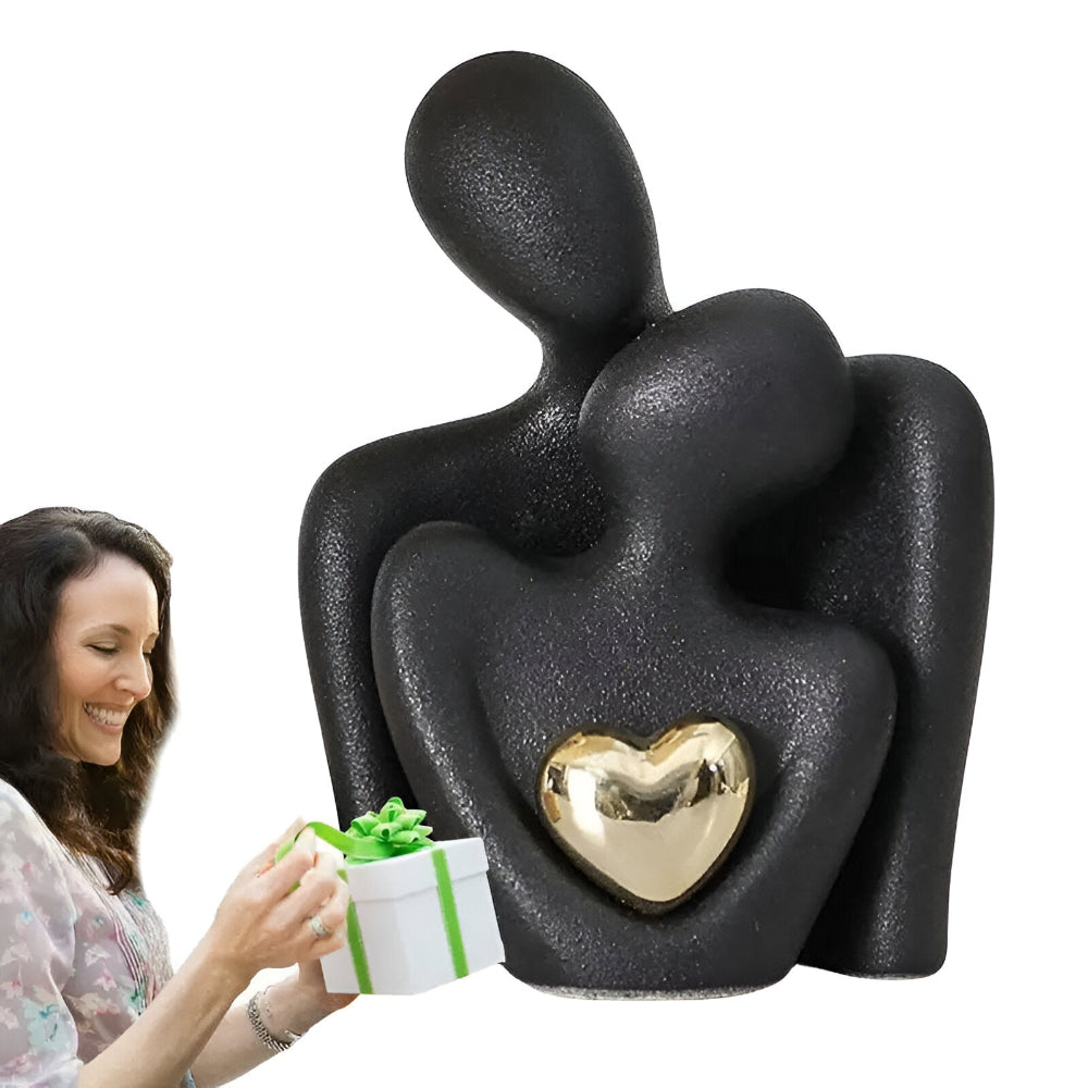 Couple Figurine Minimalist Ceramic Enamel Coated