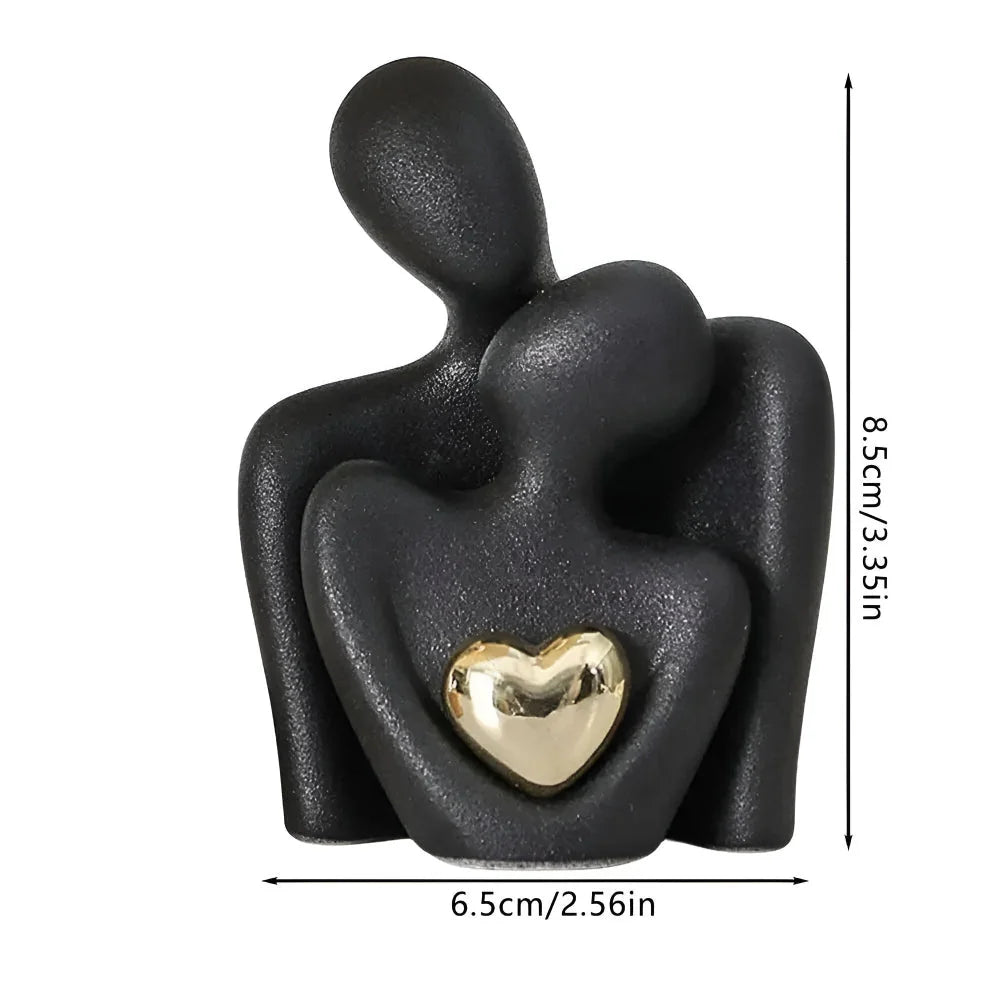 Couple Figurine Minimalist Ceramic Enamel Easy Clean