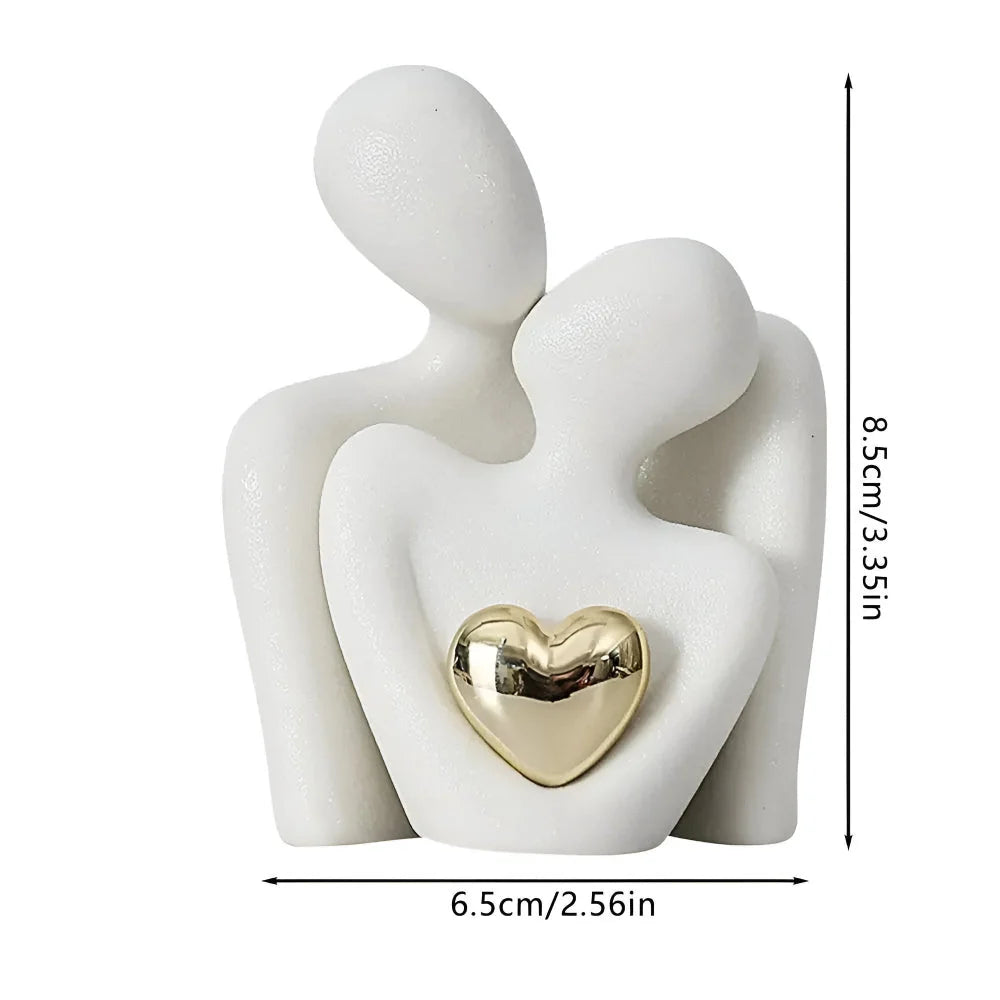 Couple Figurine Minimalist Ceramic Enamel Easy Clean