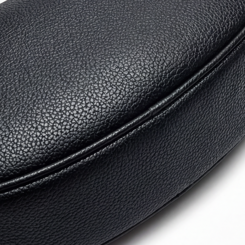 Crescent Shoulder Bag Textured PU Leather 3-Way Strap
