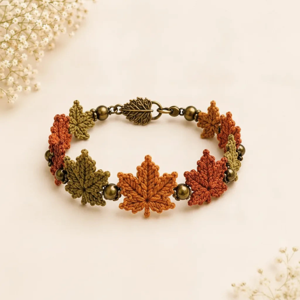 Crochet Bracelet Kit Complete Materials Beads & Metal Clasps