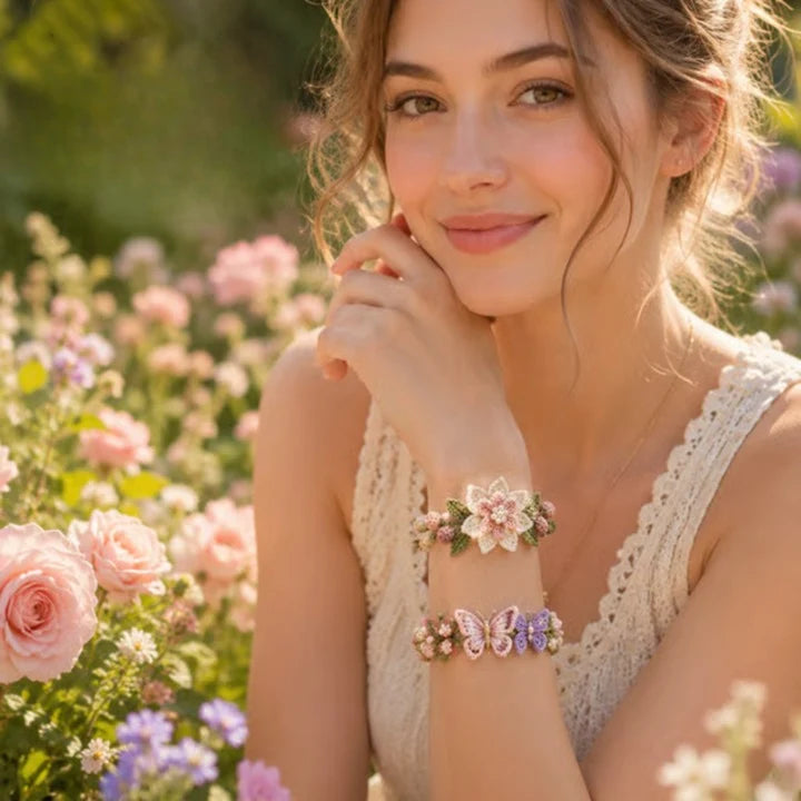 Crochet Bracelet Kit Complete Materials Beads & Metal Clasps