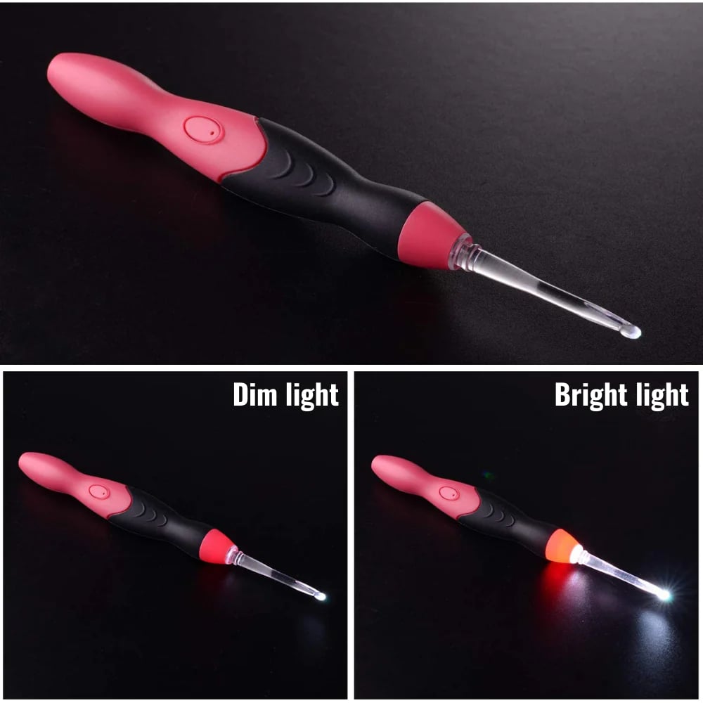 Crochet Hook Set Built-In LED & Rechargeable