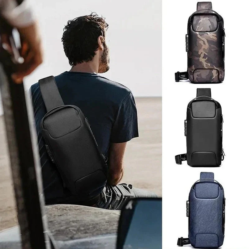 Crossbody Bag Anti-Theft TSA Lock USB Port Water-Resistant