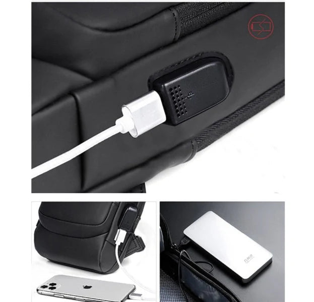 Crossbody Bag Anti-Theft USB Charging Fits 9.7-Inch Tablet