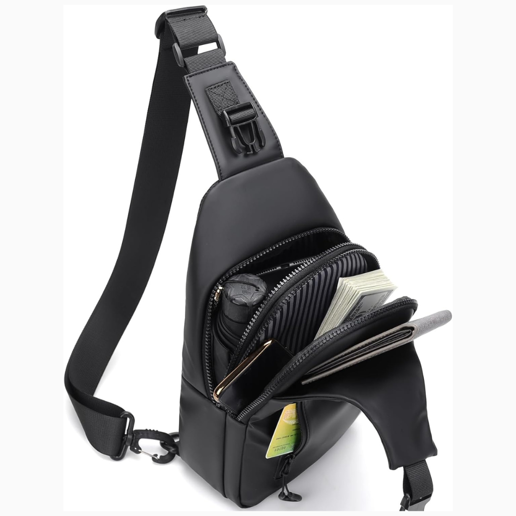 Crossbody Bag Anti-Theft Water-Repellent Reversible Strap