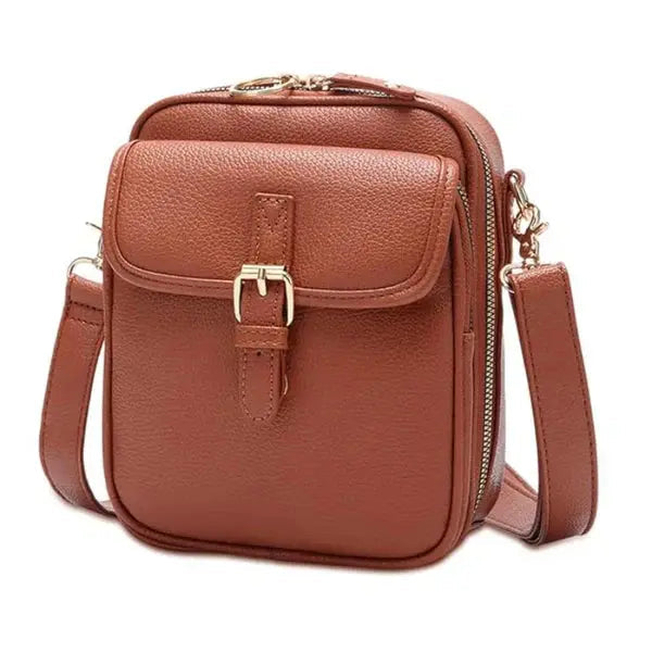 Crossbody Bag Faux Leather 10 Card Slots