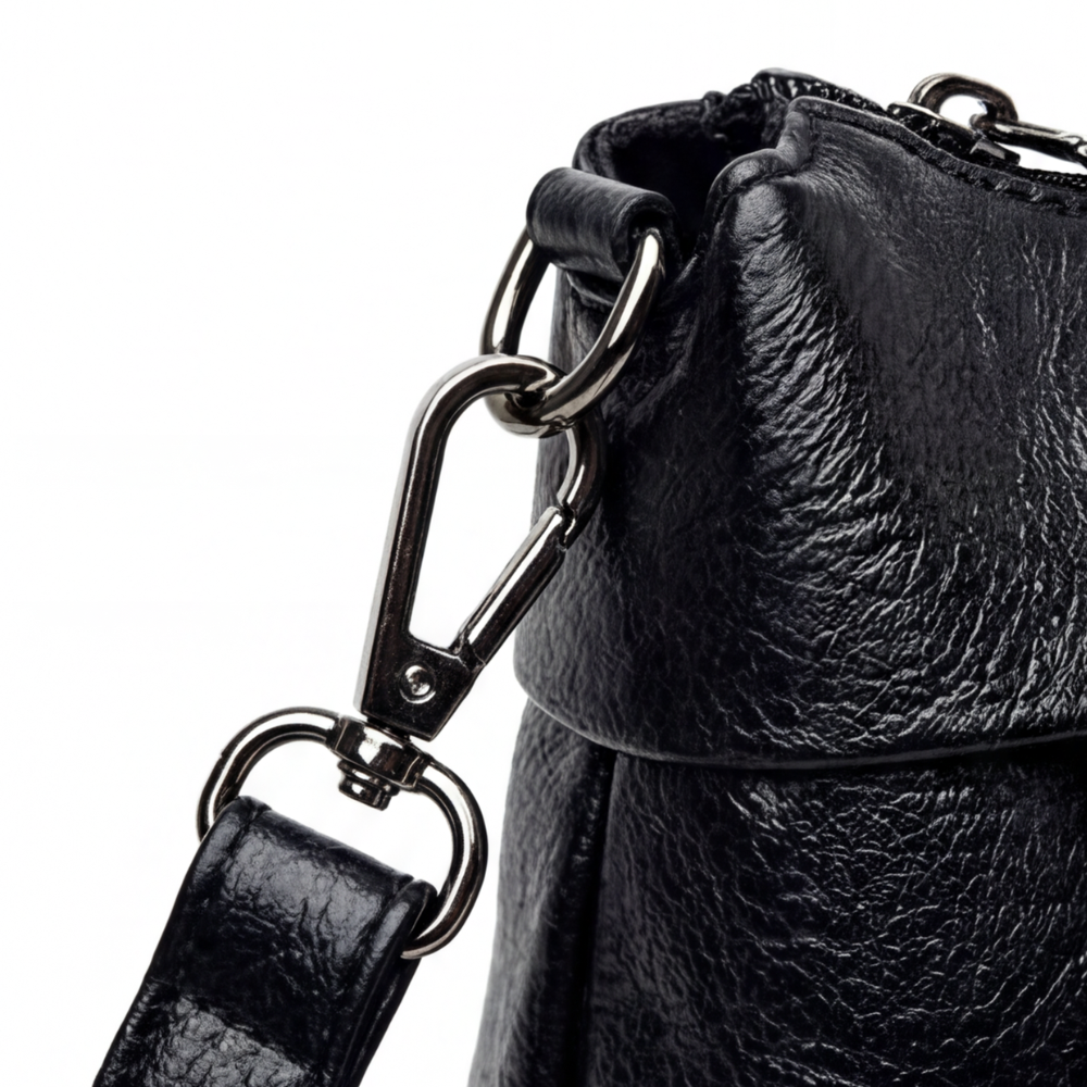 Crossbody Bag Faux Leather 3 Compartments & Adjustable Strap
