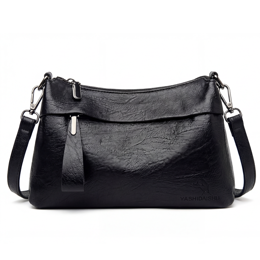 Crossbody Bag Faux Leather 3 Compartments & Adjustable Strap