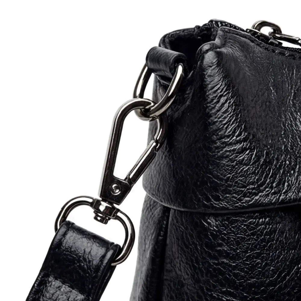 Crossbody Bag Faux Leather 3 Main Compartments Adjustable Strap