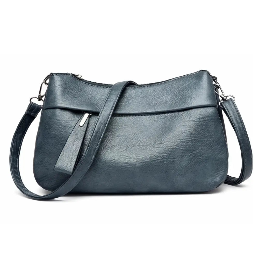 Crossbody Bag Faux Leather 3 Main Compartments Adjustable Strap