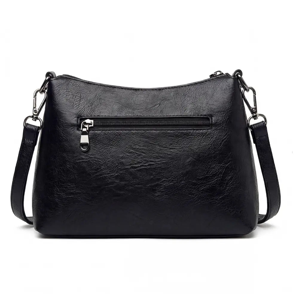 Crossbody Bag Faux Leather 3 Main Compartments Adjustable Strap