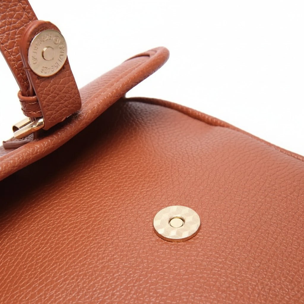 Crossbody Bag Faux Leather Multiple Compartments & Adjustable Strap