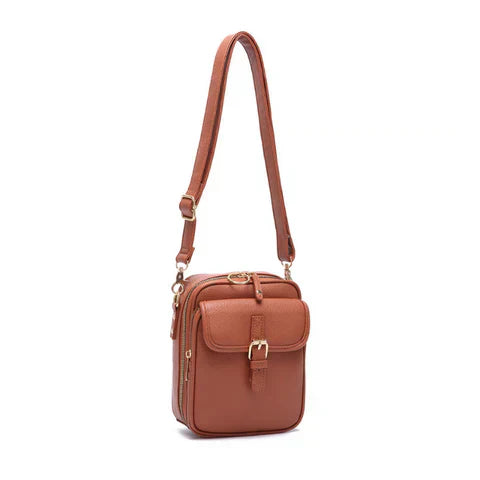 Crossbody Bag Faux Leather Ten Card Slots Adjustable Strap