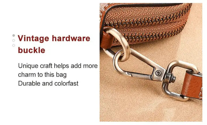 Crossbody Bag Leather Look Multiple Compartments & Card Slots