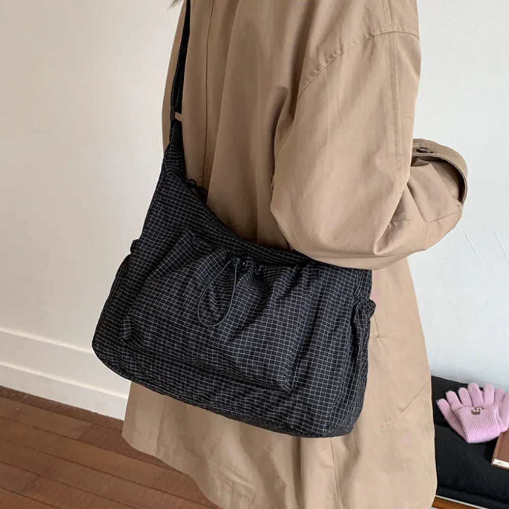 Crossbody Bag Waterproof Nylon Padded Laptop Compartment Zippered Pockets