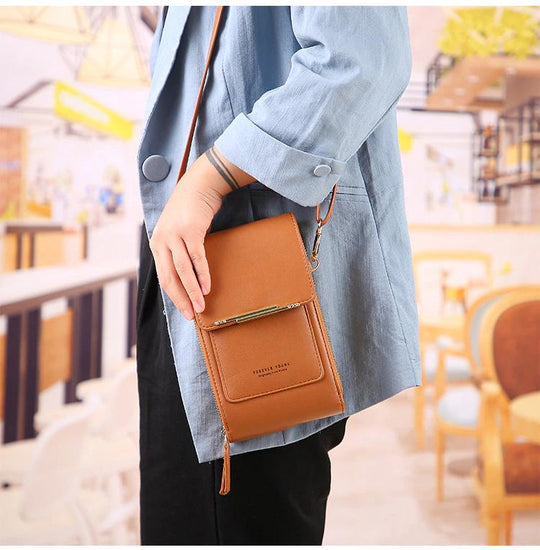 Crossbody Phone Bag Touchscreen Window & Multiple Compartments