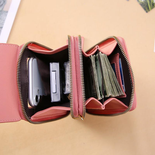 Crossbody Phone Bag Touchscreen Window & Multiple Compartments