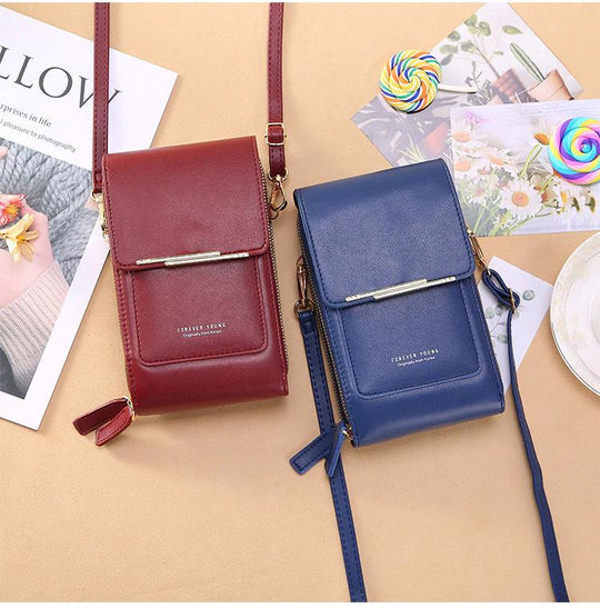 Crossbody Phone Bag Touchscreen Window & Multiple Compartments