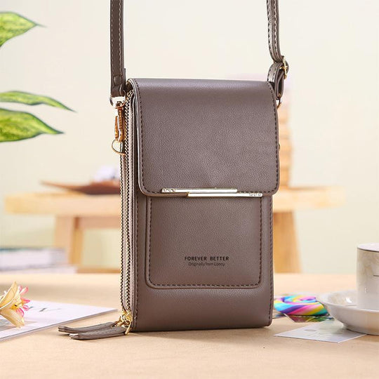 Crossbody Phone Bag Touchscreen Window & Multiple Compartments