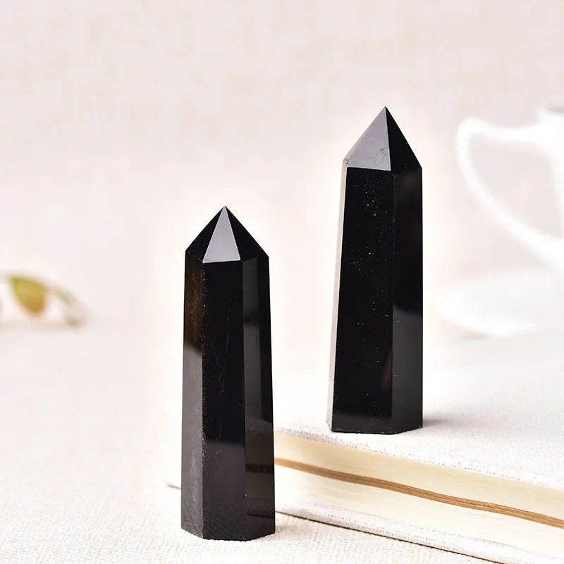 Crystal Point Polished Faceted Hexagonal Base 22 Inch