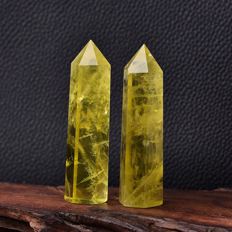 Crystal Point Polished Faceted Hexagonal Base 22 Inch