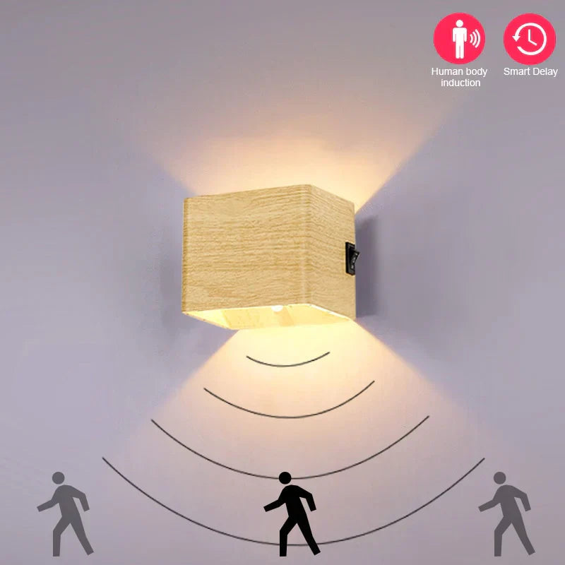 Cube Wall Light Battery Powered Motion Sensor USB Rechargeable