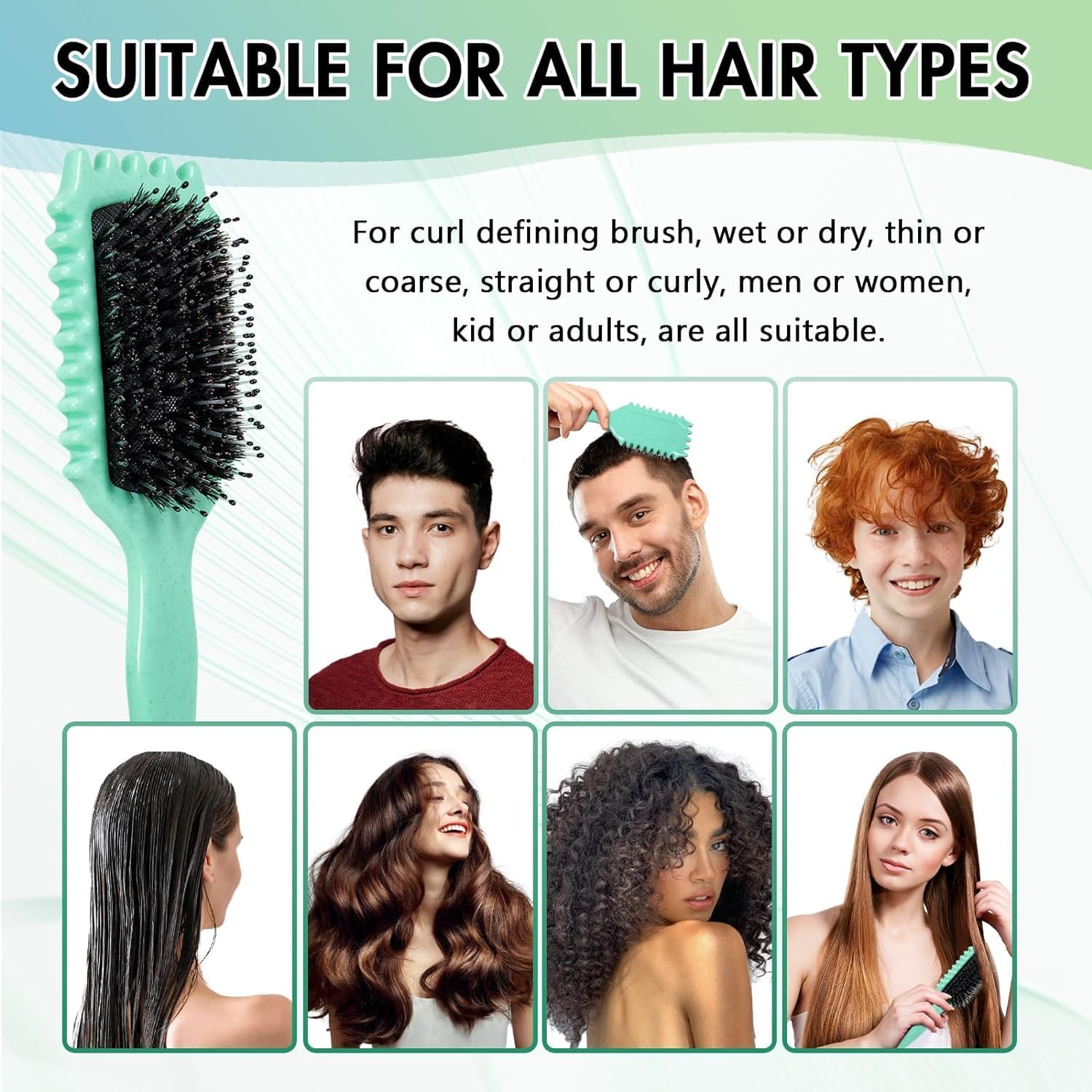 Curl-Defining Brush Side-Edge Vegan Bristles