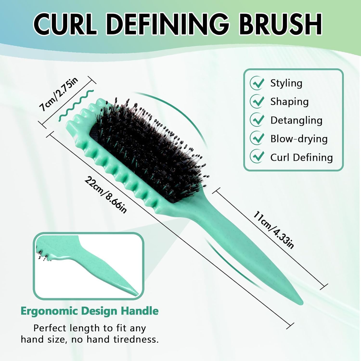 Curl-Defining Brush Side-Edge Vegan Bristles