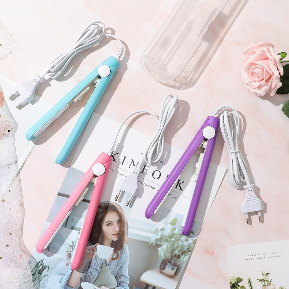 Curling Iron Ceramic Tourmaline Curler & Straightener Travel Size
