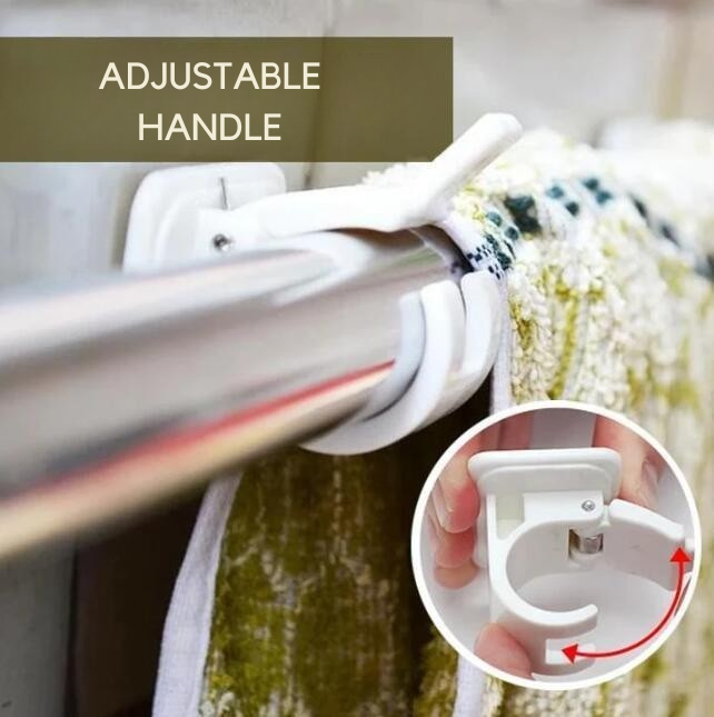 Curtain Rod Holder No-Drill Self-Adhesive Supports 8 Kg