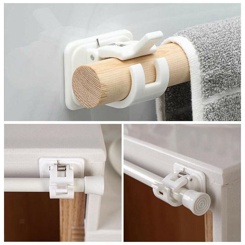 Curtain Rod Holder No-Drill Self-Adhesive Supports 8 Kg