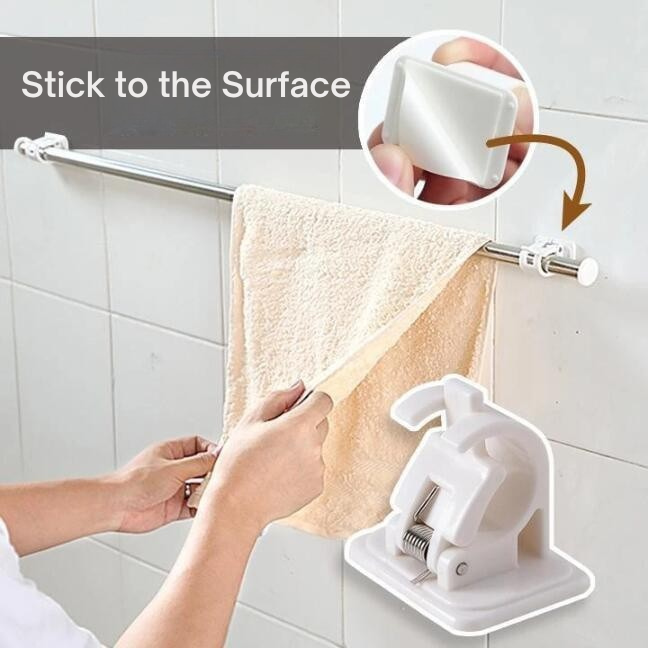 Curtain Rod Holder No-Drill Self-Adhesive Supports 8 Kg