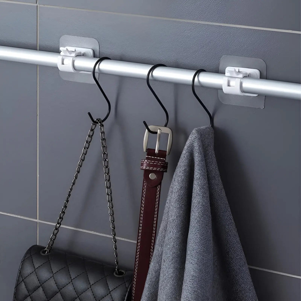 Curtain Rod Holders Self-Adhesive & No-Drill Set of 4