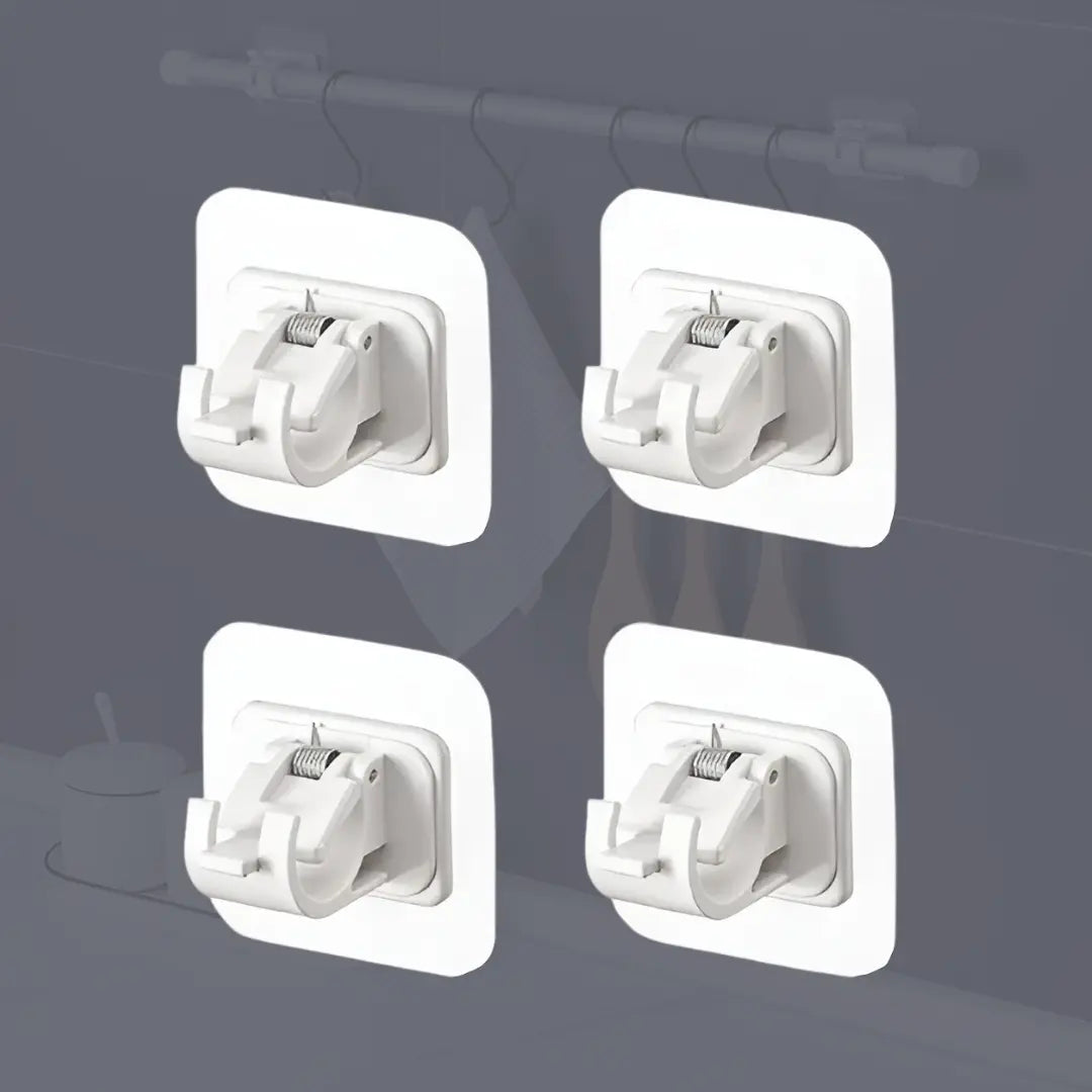 Curtain Rod Holders Self-Adhesive & No-Drill Set of 4