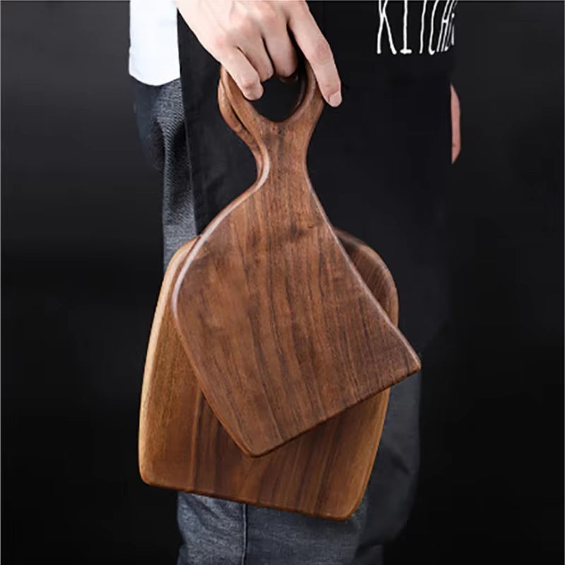 Cutting Board Set Two-Piece Solid Walnut Loop Handle