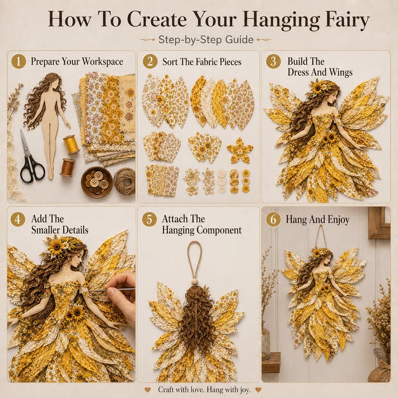 DIY Patchwork Kit Layered Floral Hanging 35 cm