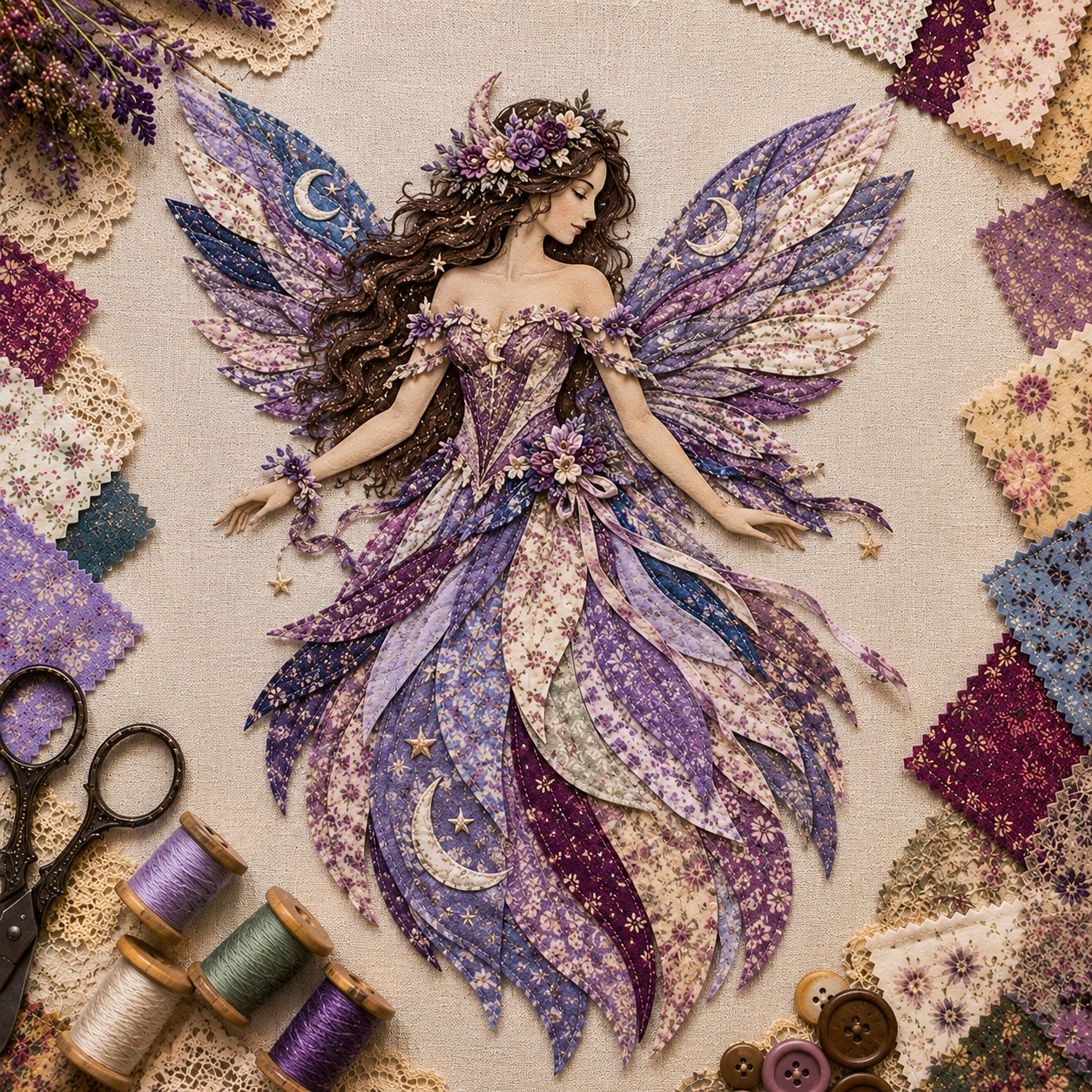 DIY Patchwork Kit Layered Floral Hanging 35 cm